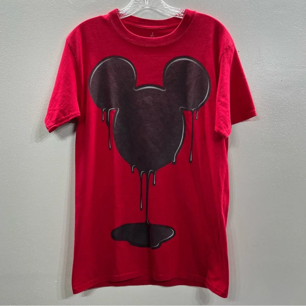 Disneyland Resort Hanes Walt Disney World Red T-shirt - Dripping Mickey Head - S - Picture 7 of 7